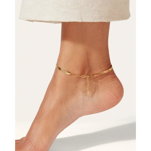Jenny Bird Zeina Anklet in Gold New with box Womens Jewelry - Picture 8 of 9